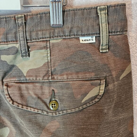Levi's Strauss Camo Cargo Shorts Mens Size 38 Woodland Camouflage Cotton hikiing - Picture 6 of 10